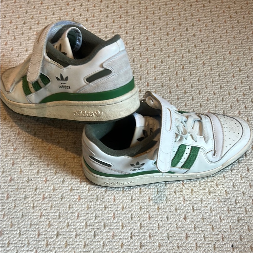 Adidas Classic White and Green Shoes